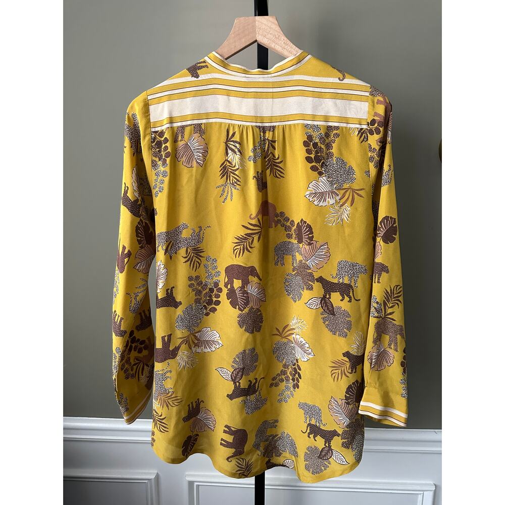 Johnny Was Taly Astrid Tunic 100% Silk Safari Print XS - Picture 4 of 5